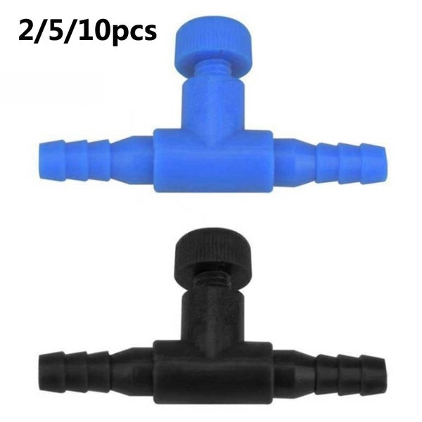 Aquarium Fish Tank Réglable Air Line Tubing Volume Flow Control Valves Oxygen Air Pump Control Valve Noir Bleu