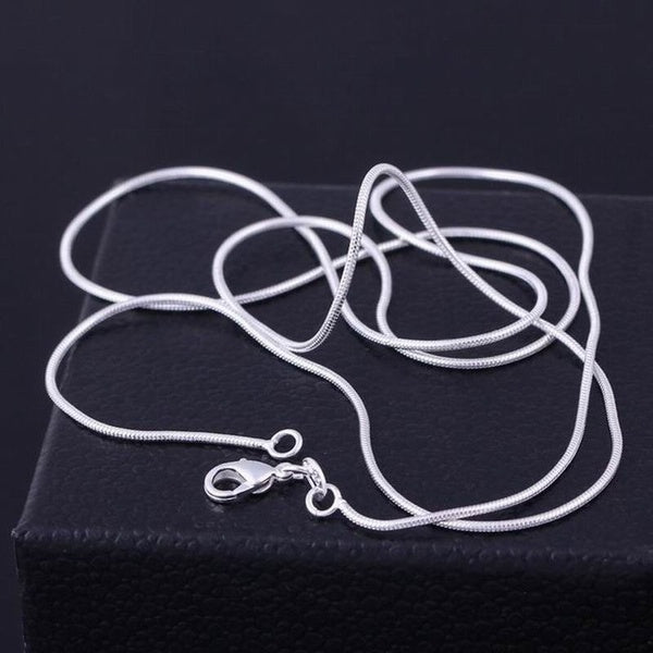 Serpent Lisse Argent Couleur Italie Chaîne Collier avec Fermoirs De Homard Lien pour DIY Charmes Pendentif De Noce Fine Jewelry 16-38inches