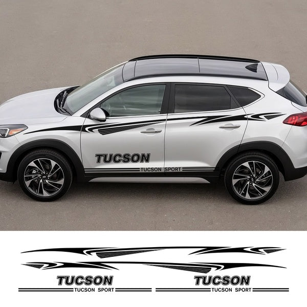 1Set-6Pcs Car Both Side Door Stickers Vinyl Film Automobiles Sports Graphics Decals For Hyundai Tucson Styling Tuning Car Accessories