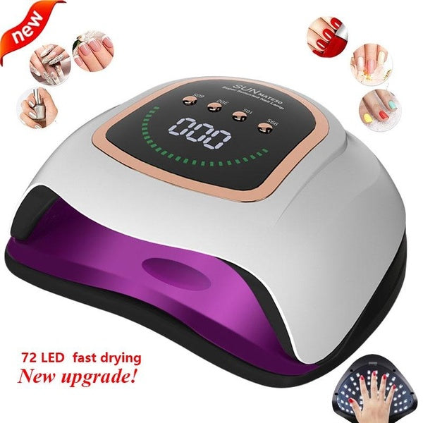 72 LED New Upgraded Quick Dry-High Efficiency-Time Saving Nail Lamp Nail Dryer 600W High Power Portable Home Professional Lamp for All Gel Nail Polis
