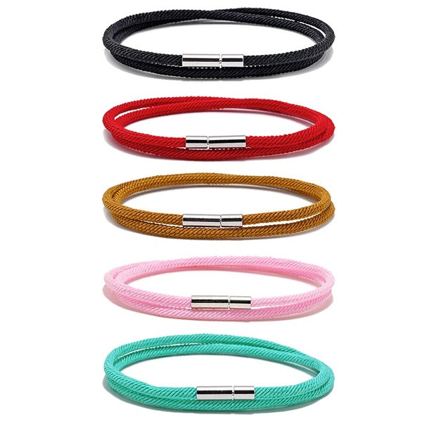 Bohemia Thread Bracelet For Women Men Not Fade Stainless Steel Couple Braclet Meditation Yoga Braslet Red Black BFF Brazalete