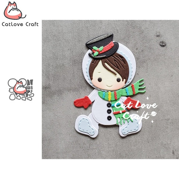 Catlove bonhomme de neige bébé métal matrices de découpe Scrapbooking moule couteau pochoir découpes carte faisant artisanat gaufrage nouveaux matric