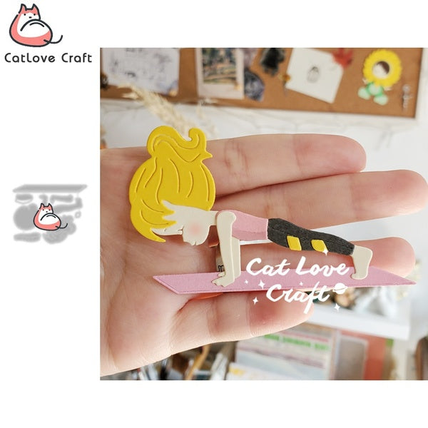 Catlove planche Sport exercice métal coupe matrices Scrapbooking pochoir découpes fabrication de cartes bricolage artisanat gaufrage nouvelles matric