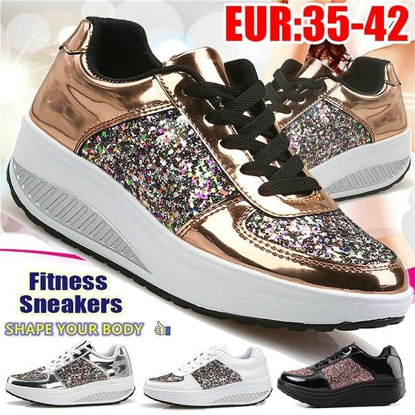Women Sequins Shake Shoes Fashion Girl Sneakers Sport Shoes Fitness Shoes