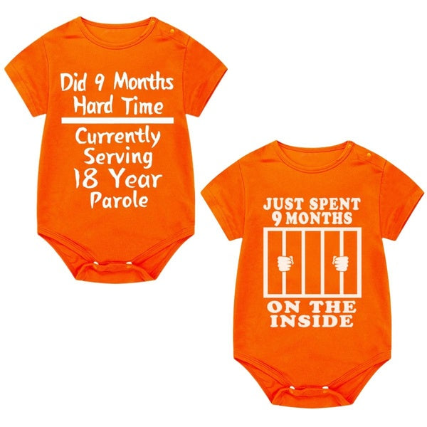 'I Just Did 9 Months on The Inside - Did 9 Months Hard Time Serving 18 Years Parole' Baby Bodysuits,Cotton Infant One-piece Baby Clothes,Newborn Cree