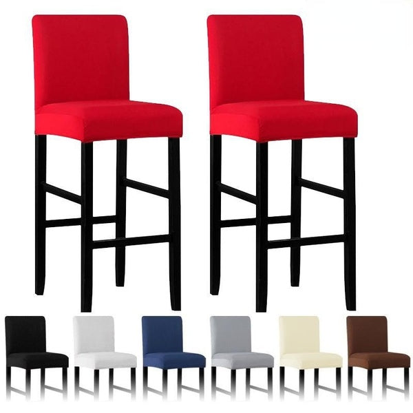 1-2-4PCS Solid Color Spandex Chair Cover Short Size Bar Chair Covers Seat Case Bar Chair Cover for Home Banquet Living Room