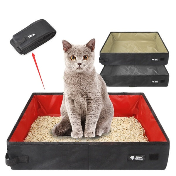 Folding Cat Litter Box Pets Portable Waterproof Toilet Outdoor Travel Lightweight Foldable Puppy Dogs Seat Kitty Litter Bedpans