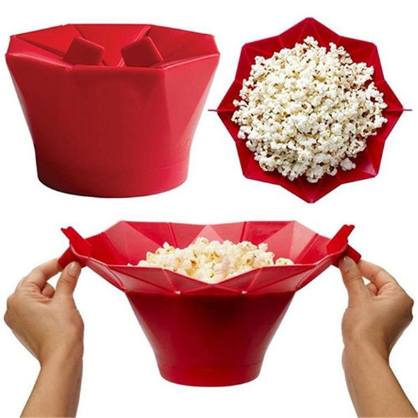 1PC Magic Microwave Silicone Popcorn Maker Fold Bucket Popper Bowl DIY Healthy Snack Makers Container Kitchen Baking Tool LN 003
