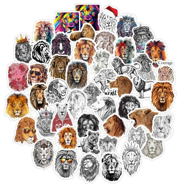 25-50 Pcs Sketch Lion Of The Forest King Graffiti Sticker Notebook Decorated Suitcase Laptop Waterproof Decal Sticker Toy Kid Gift Stickers