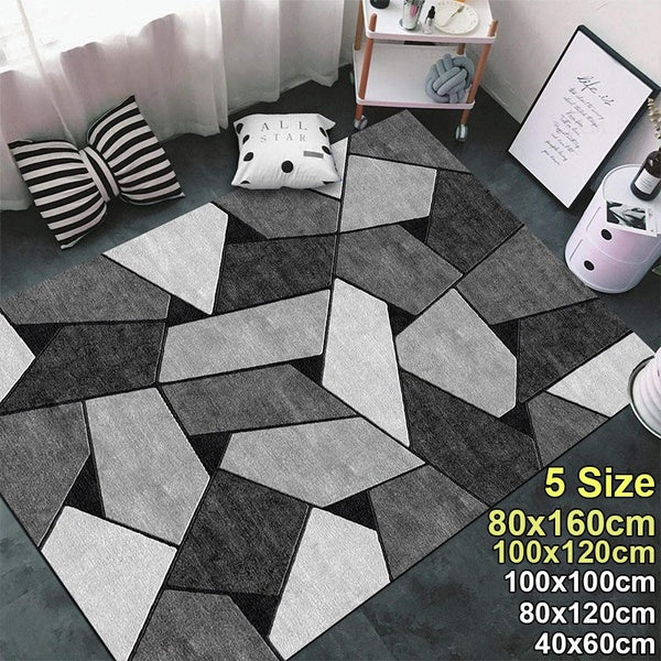 3D Printing Geometric Carpet Home Washable Livingroom Bedroom Area Rug Anti-slip Water Absorption Kitchen Bathroom Carpet Washroom Floor Mat Kid Play