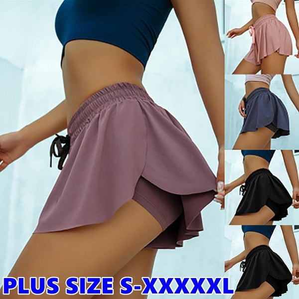 2023 New Spring Summer Fashion Women Double-Layer Divided Short Pant Sports Shorts Quick-Drying Yoga Shorts Leggings Fitness Shorts Fake Two Piece Sh