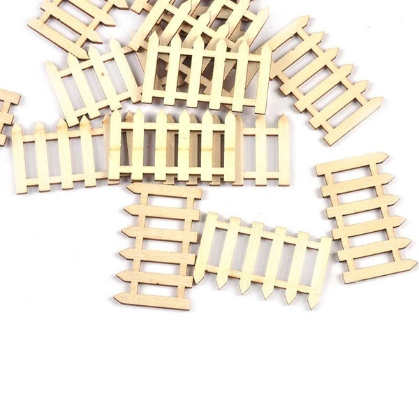 20pcs 3.9x5cm Natural Wooden Fence Carfts For Scrapbook Handwrok Supplies Decorations Home Blank Wood DIY Painting Accessories c3411