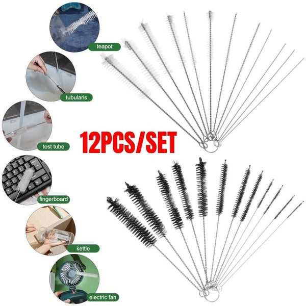 Lot de 12 brosses de nettoyage en nylon pour paille de 20,3 cm-30,5 cm de long, brosses de nettoyage pour bouteilles, kit de nettoyage pour tubes, ou