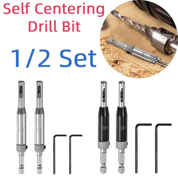 1-2 Set Self-Centering Lock Hinge Drill Bit Set Carbon Steel Drill Bits For Woodworking Metalworking Drilling and Tapping