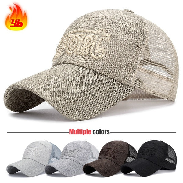 5 Colors New Fashion Outdoor Sport Baseball Cap Casual Snapback Hats For Men and Women,linen mesh fabric embroidery style design,Suitable for spring,
