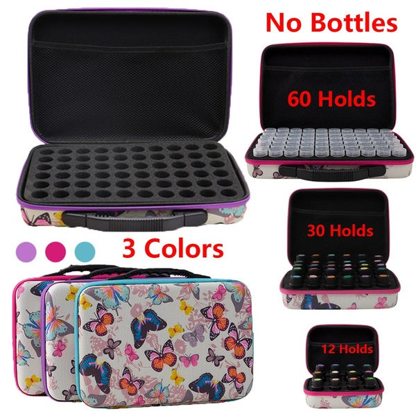 New Butterfly Pattern 12-30-60 Bottles Essential Oil Case 5-10-15mL Perfume Essential Oil Storage Box Nail Polish Storage Bag EVA Storage Container S