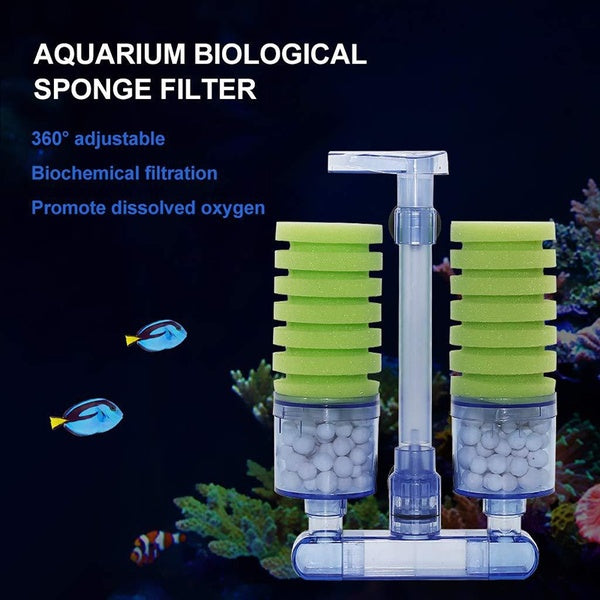 Aquarium Filter Sponge Biochemical Filter Cotton Using with Oxygen Pump for Mini Fish Tank Air Pump Supplies Two Suction Cups