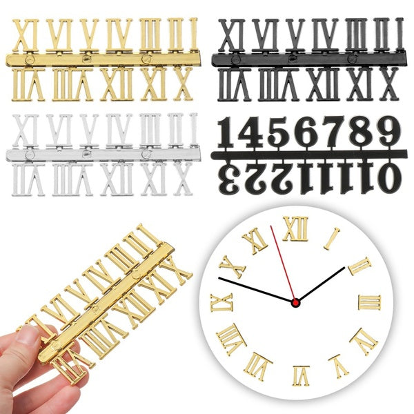 1 ensemble d'outils de réparation de matériel fait à la main Gadget de remplacement numérique nombre arabe pièces d'horloge à Quartz chiffres romains