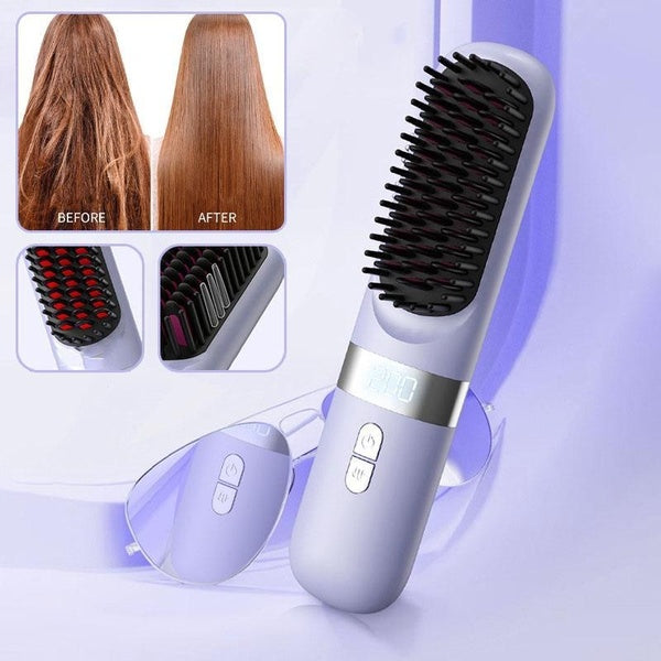 Wireless Hair Straighteners Mini Hot Comb Dryer And Straightening Brush Hair Styling Appliances Hot Comb Straightener