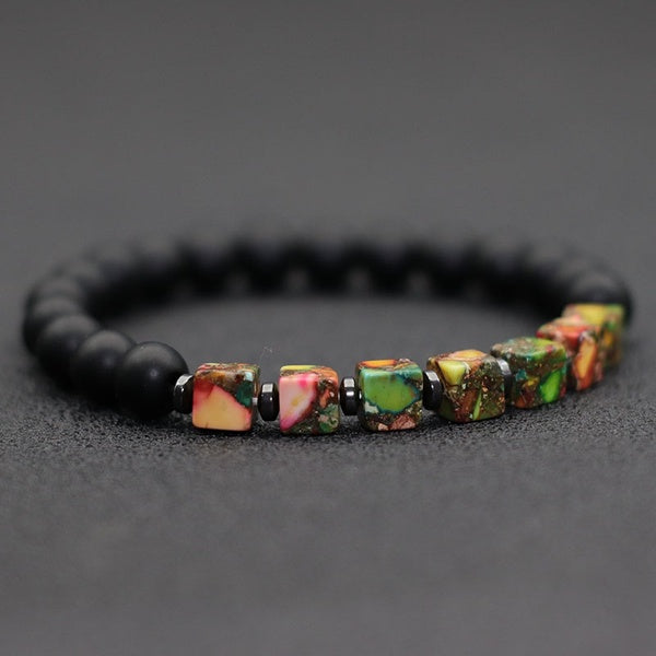 Antique Handmade Colorful Emperor Stone Bracelet Charms Hematite Wooden Mens Braclet For Armband Jewelry Homme