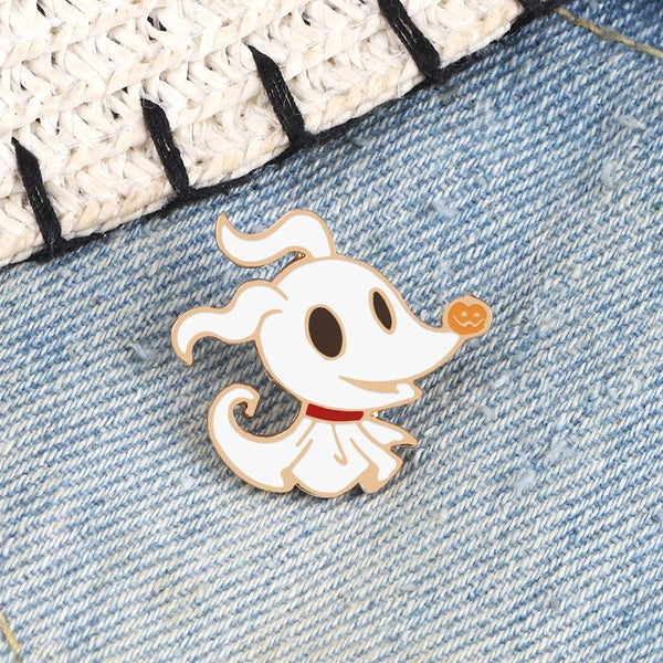 Cartoon Halloween Party Enamel Brooches for Women Men Cute Ghost Pins Badges White Spooky Pet Clothes Pin Kids Backpacks Jewelry