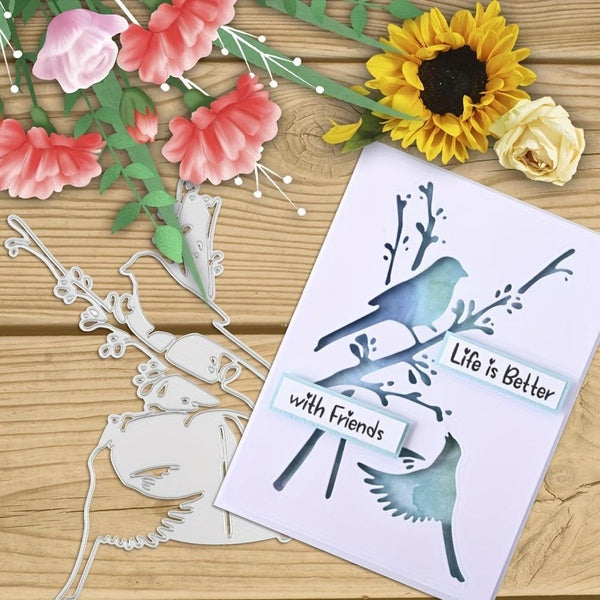 Birds In Tree Metal Cutting Dies for DIY Scrapbook Cutting Die Paper Cards Embossed Decorative Craft Die Cut