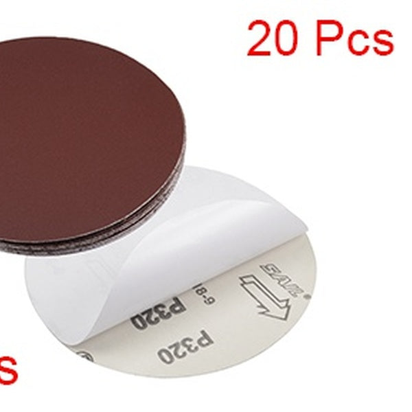 Disque abrasif PSA 6 pouces 320 grains, feuilles abrasives adhésives papier abrasif en oxyde d'aluminium pour ponceuse orbitale aléatoire 20 pièces