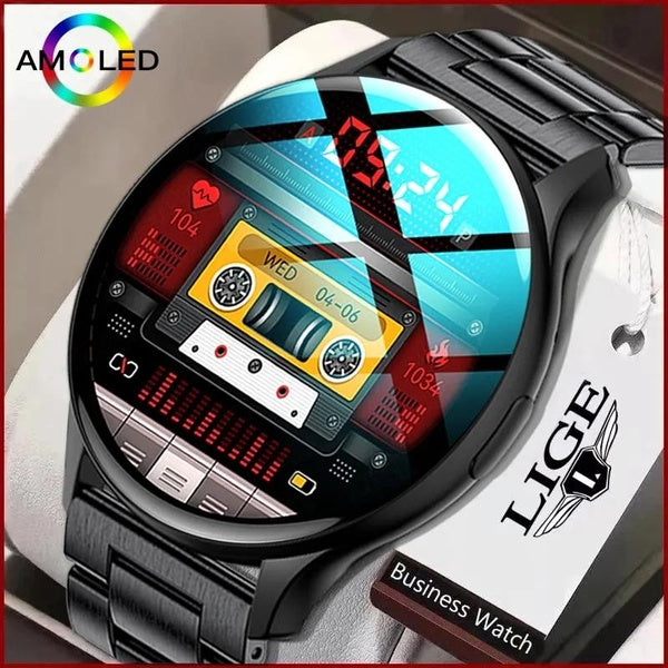 2023 LIGE NFC Nouveau 466 * 466 Écran Smart Watch Hommes Toujours Afficher L'heure Bluetooth Appel Sport Fitness Montres Hommes Smartwatch Femmes
