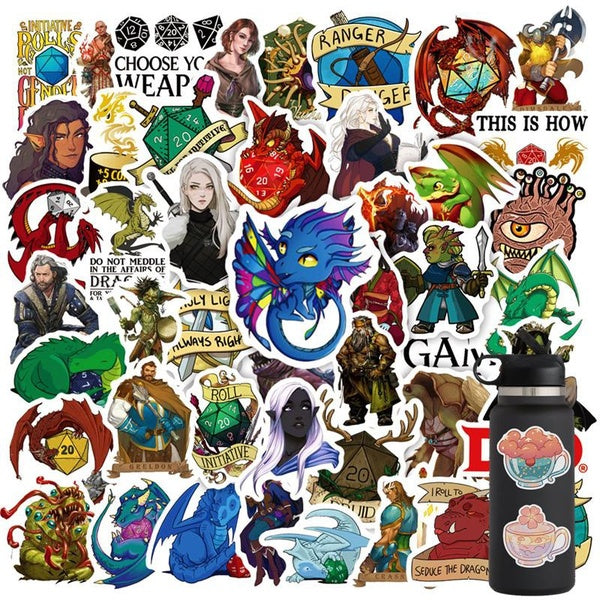 10-50PCS American Drama Sticker Dungeons & Dragons Vinyl Stickers Water Bottle Laptop Mobile Phone Skateboard Kids Adult Stickers
