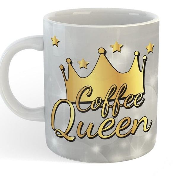 Coffee Queen Funny Novelty Coffee Mug Cup - Christmas Gift Present - Funny Birthday Gift - Girlfriend Gift - Gift For Her - Best Friend Gift