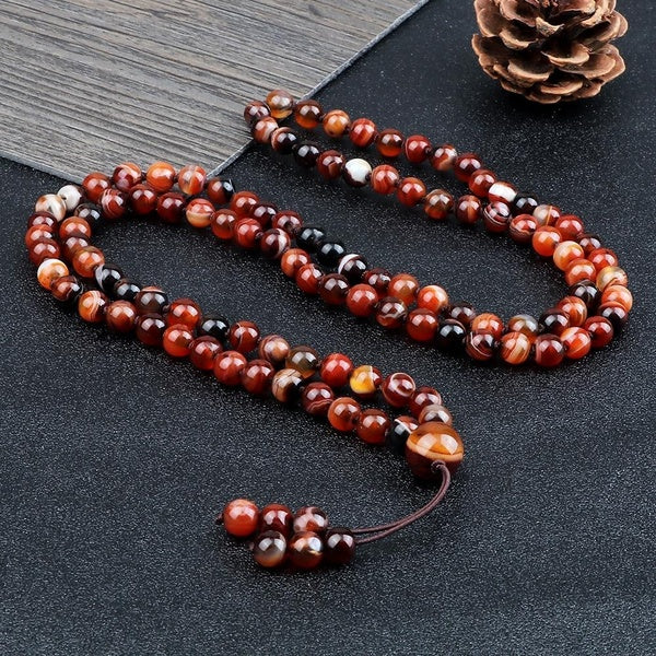 34 Styles Vintage 108 Mala Beads Necklace 6mm Natural Stone Turquoise Agate Handmade Knotted Meditation Yoga Jewelry Women Men Lucky Bracelets