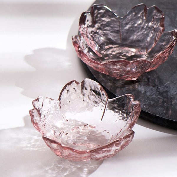 Cherry Sauce dish Glass small plate Blossoms Sauce Dish Pink Originality Vinegar Yogurt Fruit Dessert Salad Bowl Tableware gifts