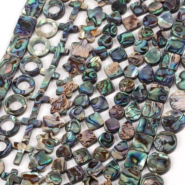 2pcs Mixed Color Natural Abalone Shell Inside Hole Heart Star Drop Shape Shell Beads Pendants For Jewelry Making Charms Earrings