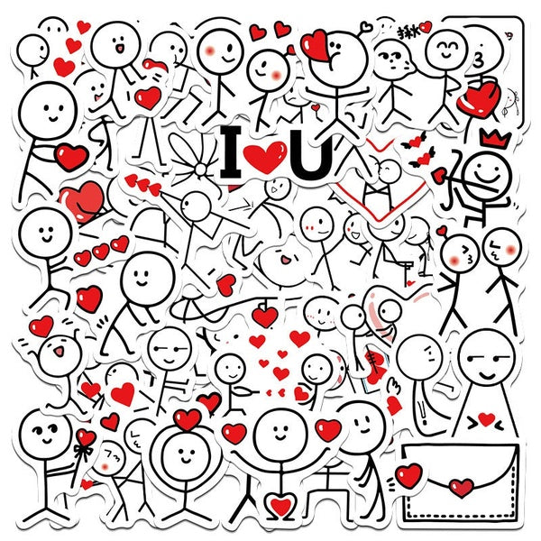 10-50PCS Cartoon Funny Matchman Stickers Match Man Graffiti Stickers for DIY Luggage Laptop Skateboard Motorcycle Bicycle Sticker