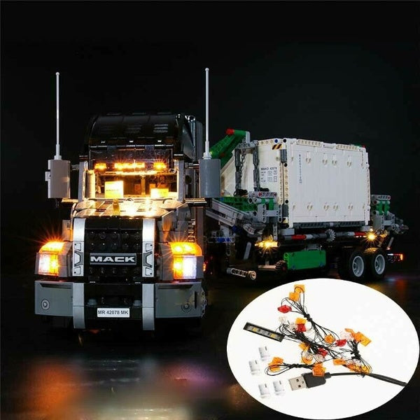 USB Light Kit For LEGO 42078 Technic Mack Anthem Bricks Building Blocks Model(Not Included LEGO Model)