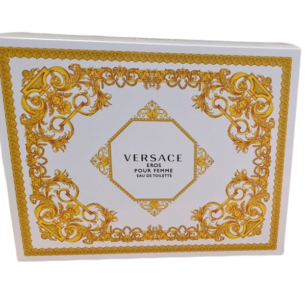 Versace Eros Pour Femme 50ml Eau De Toillette Spray + 50ml Body Lotion + 50ml Shower Gel Gift Set