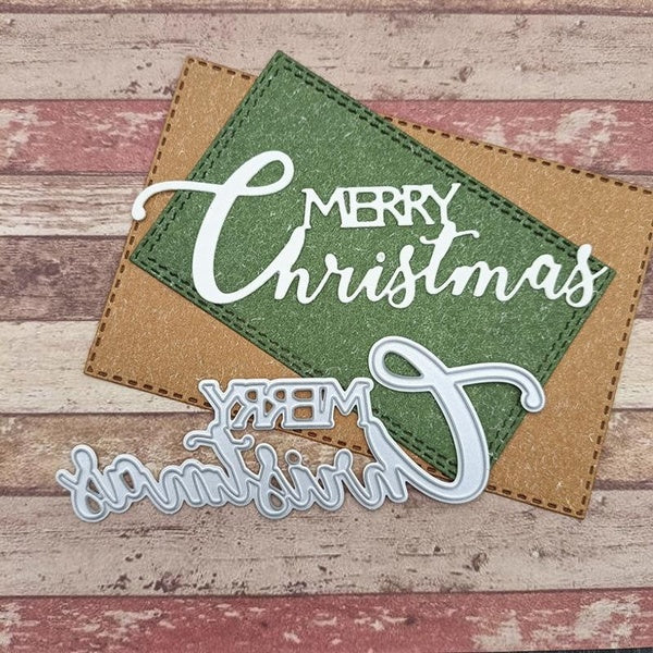 Matrices de découpe en métal pour lettres de Noël, gaufrage, scrapbooking, fabrication de cartes, décoration