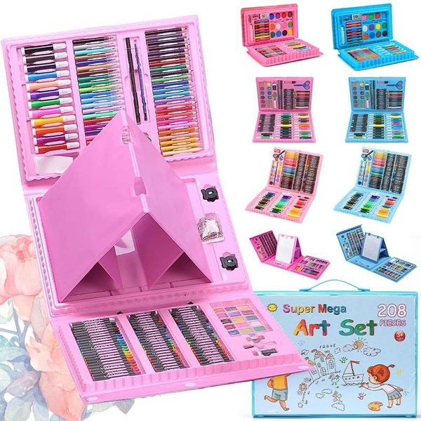 42-86-150-208 Pcs Children's Art Watercolor Pen Set Pencil Pen Drawing Board Art Graffiti Brush Set Children Educational Toy Boys Girl Gift Stationer