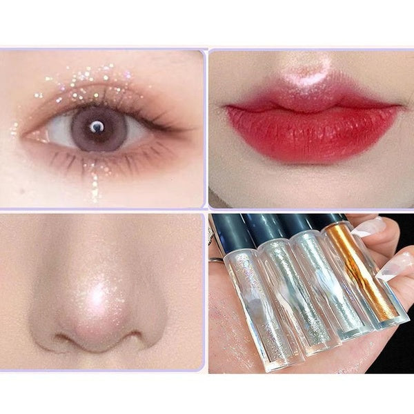 Eyeshadow Shimmer and Shiny Waterproof Sequins Liquid Glitter Highlighter Eyeliner Eye Liner Pen Party Makeup Cosmetic