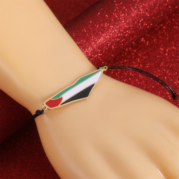 Bracelet Drapeau Carte Palestine Avec Corde Pour Hommes Femmes
