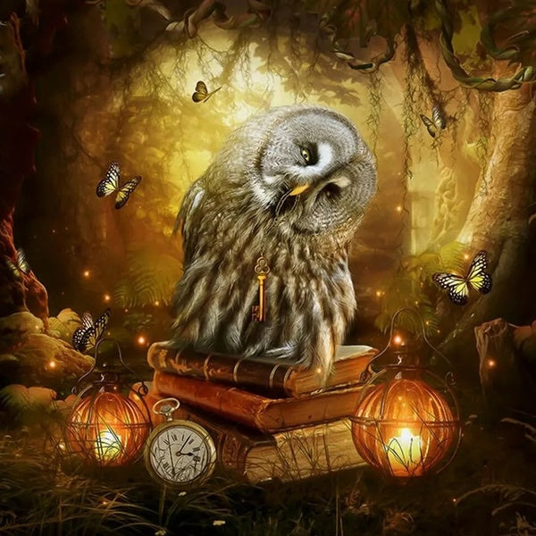 DIY 5D Diamond Painting Owl Full Drill with Number Kits Home and Kitchen Fashion Crystal Rhinestone Cross Stitch Embroidery Paintings Canvas Pictures