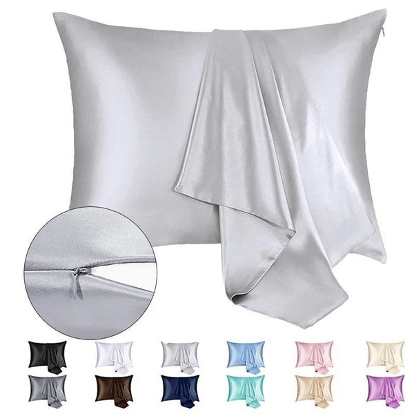 Silk Stain Pillowcase for Hair and Skin with Hidden Zipper, 1-2 Pieces Pillowcase Soft and Breathable 50 x 66 cm Pillow Cases ( 20''×26'',20''×30