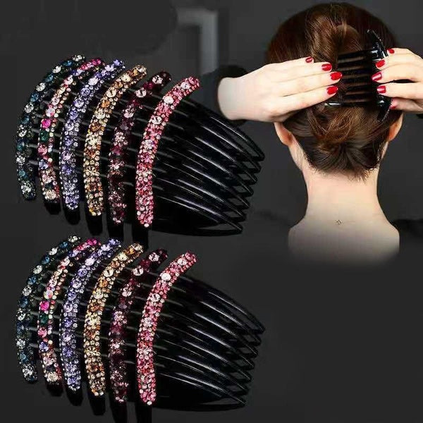 Crystal Rhinestone Hair Comb Flower Bridal Crystal Hair Clip Hair Ornaments Handmade Fashion Wedding Jewelry Hair Accessories Matron Inn