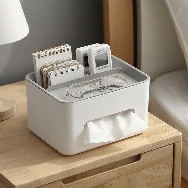 Tissue Box Napkin Holder Remote Control Storage Desk Organizer Office Multifunctional Sundries Container Storage Box