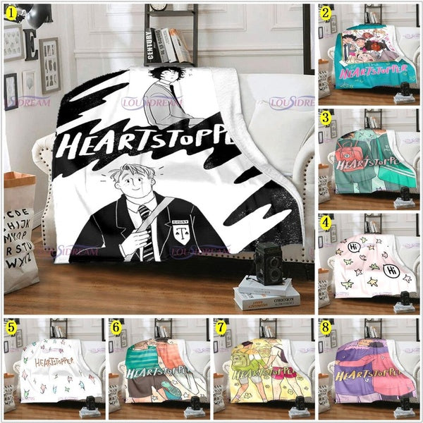 High Quality Fashion Heartstopper print Flannel Fluffy Throw Blanket Gift Blankets for Children and Adults Sofa and Bed Four Seasons Blanket