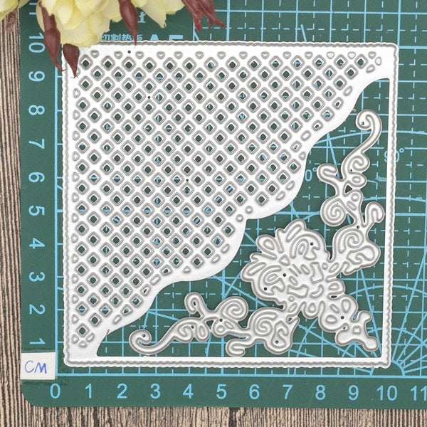 Cadre de Scrapbooking de fleurs en dentelle meurt matrices de découpe en métal matrices artisanales de gaufrage coupées pour la fabrication de cartes