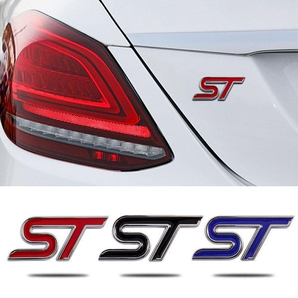 3D ST Logo Chrome Réaménagement Style De Voiture Emblème Badge Auto Extérieur Decal 3D Autocollant Emblème pour Ford Focus ST Mondeo