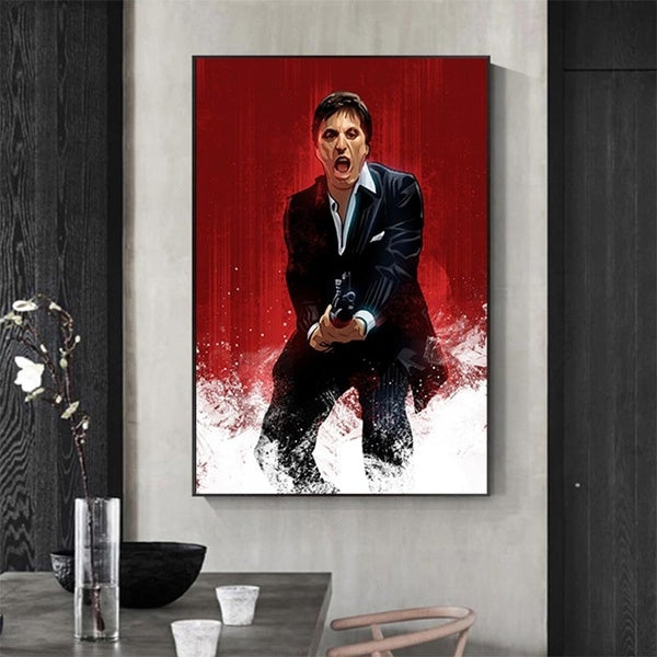 Scarface Art Deco Poster Printing Painting Home Decoration Wall Art Poster 1P Printing Oil Painting