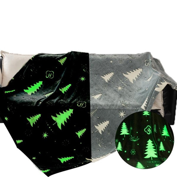 Glow In The Dark Christmas Blankets Plush Soft Cozy Portable Travel Couch Bed Blanket Throw Blanket For Bed Or Couch
