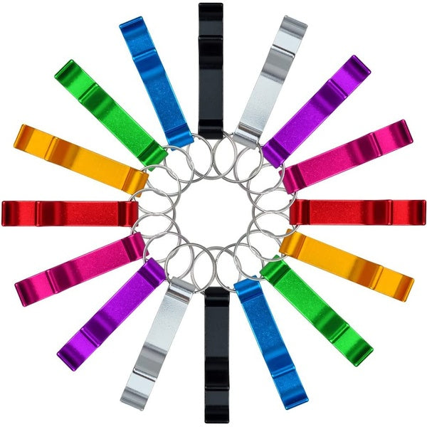 16 pcs Aluminum Bottle Opener, Split Key Ring Chain Keychain Bulk Pocket Claw Bar Soda Beverage Beer Bottle Opener